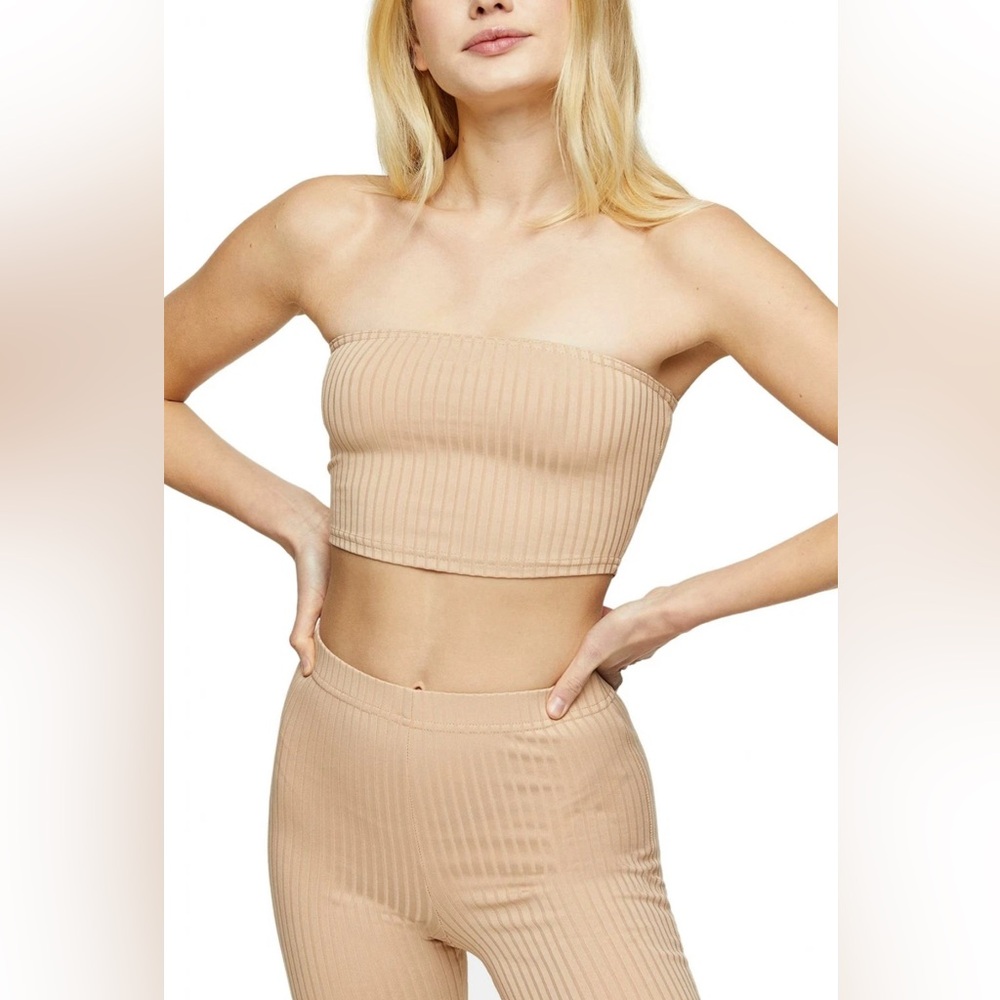 Topshop Strapless Ribbed Bralette Bandeau